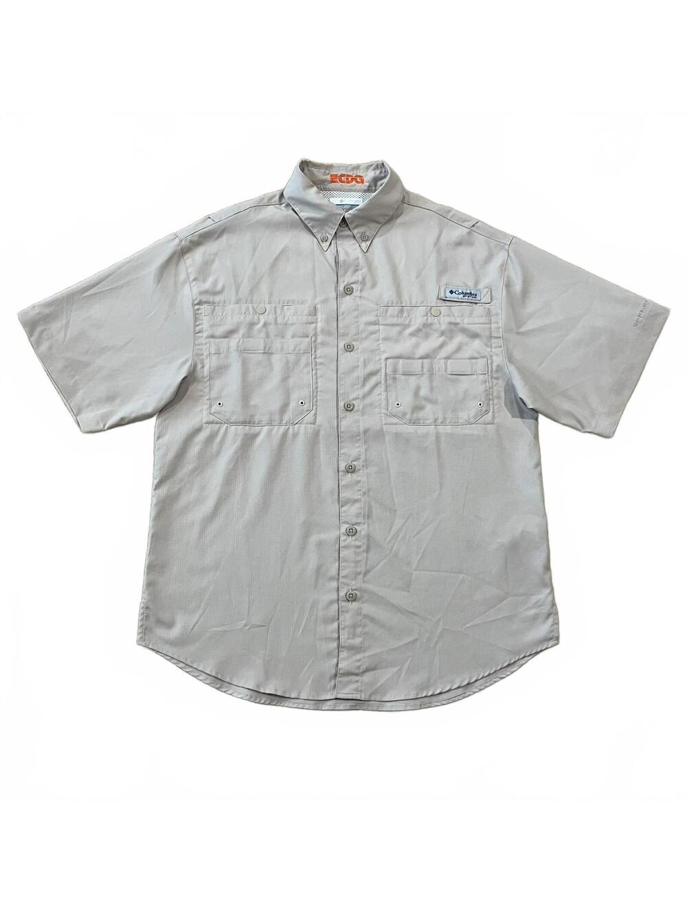 Columbia PFG Mens Tamiami II Short Sleeve Button Up Shirt Beige Size Small